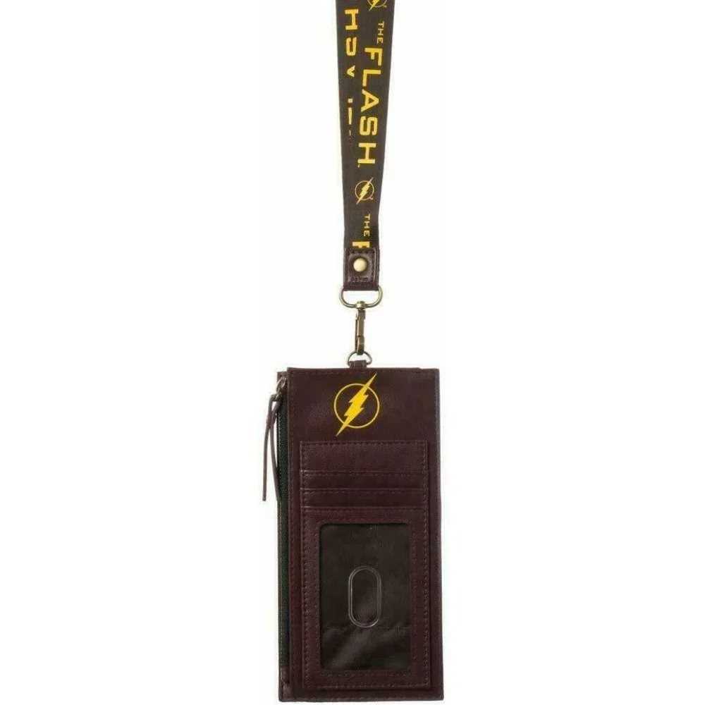 DC Comics The Flash Lanyard With Phone Case And Wallet Faux Leather PU NEW